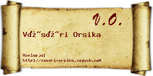 Vásári Orsika névjegykártya